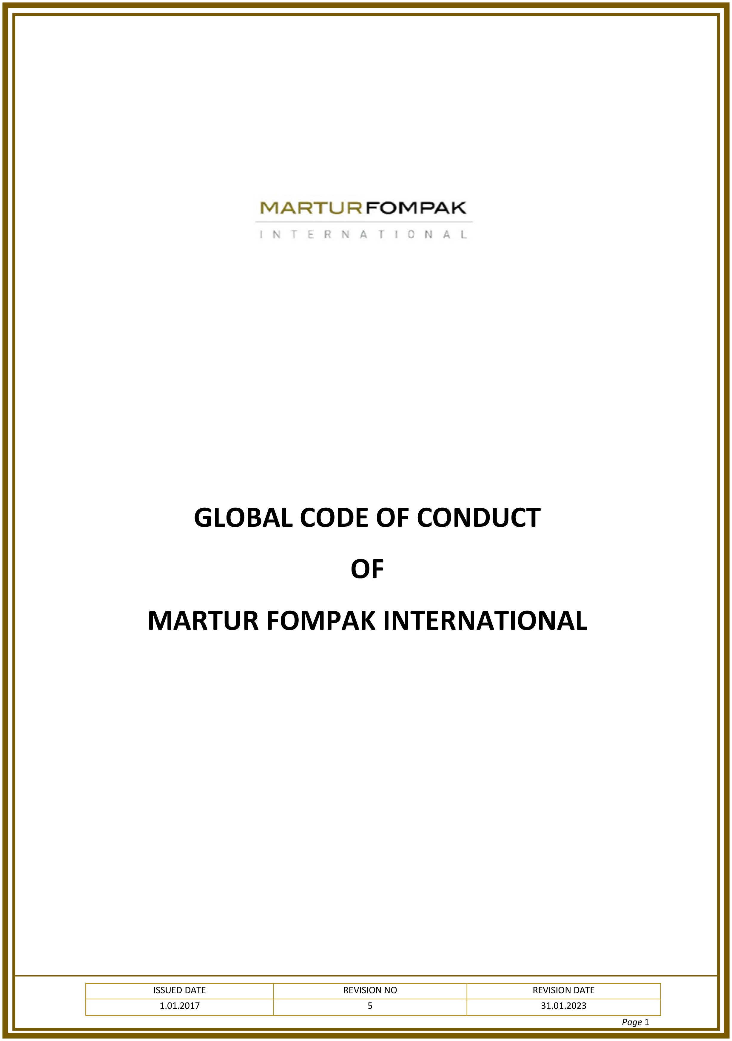 Global Code of Conduct