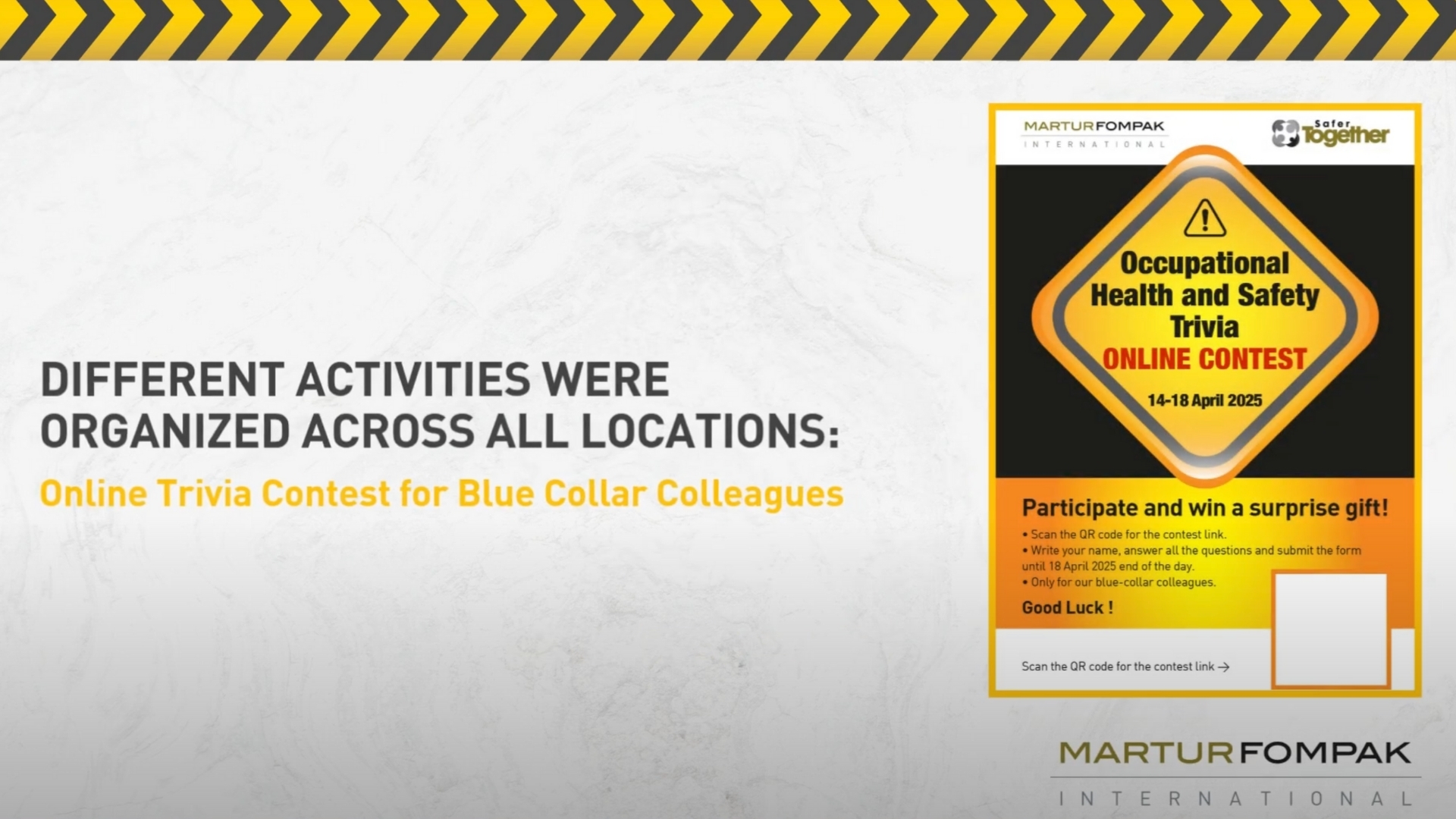 Occupational Health and Safety Activities 