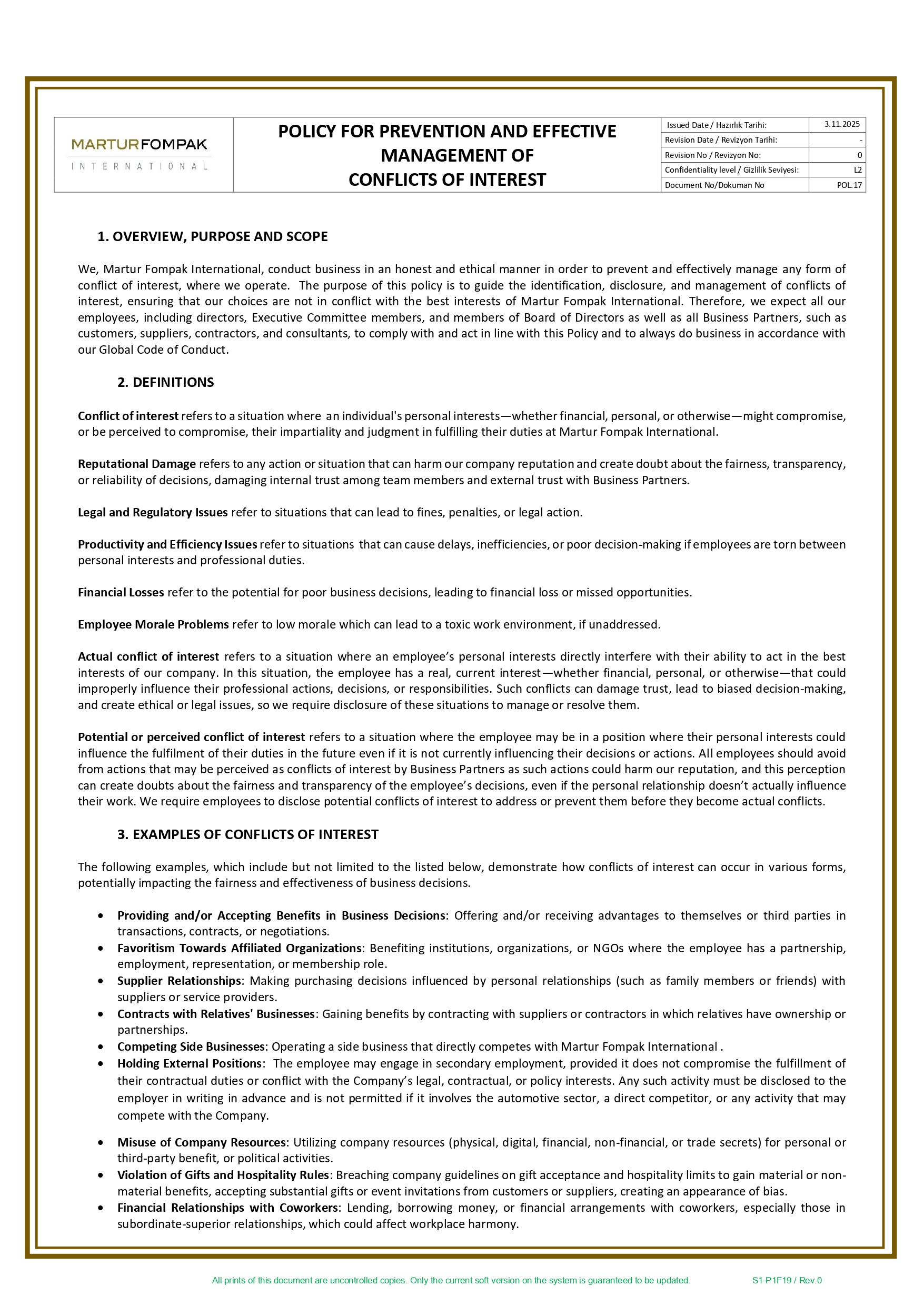 Conflicts of Interest Policy