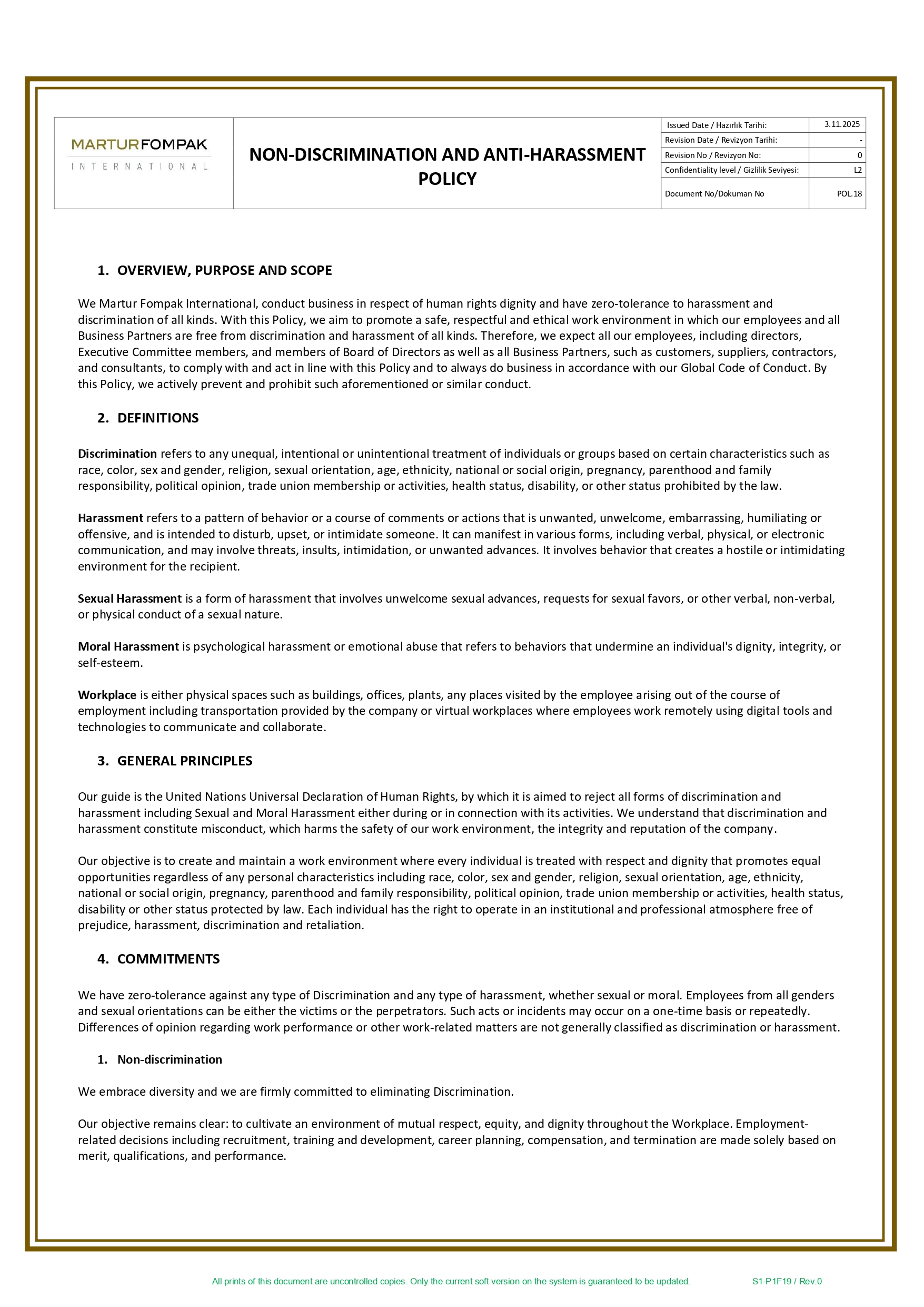 Non-Discrimination & Anti-Harassment Policy